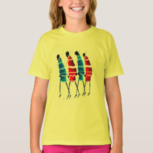 Happy People Maasai Warriors Walking Art Print T-Shirt