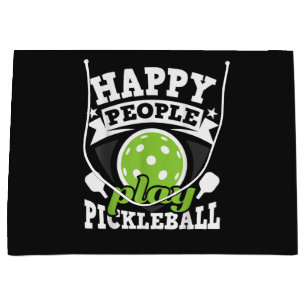 Happy People Play Pickleball - Paddleball Player Large Gift Bag