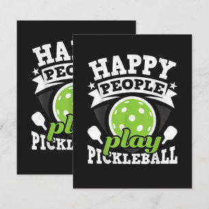 Happy People Play Pickleball - Paddleball Player Thank You Card