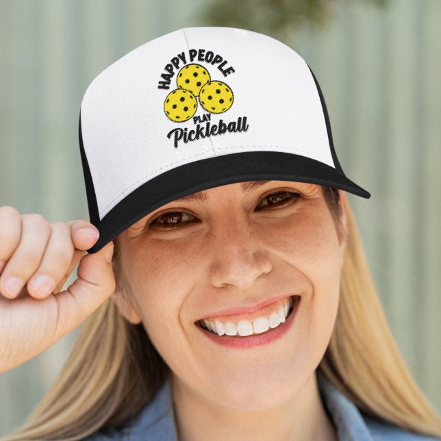 Happy People Play Pickleball Trucker Hat (Creator Uploaded)