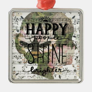 Happy People Shine Metal Tree Decoration