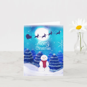 Happy Personalised Christmas Snowman    Card