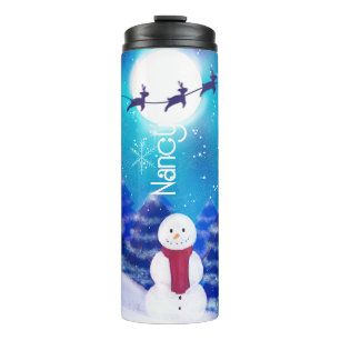 Happy Personalised Christmas Snowman Thermal Tumbler