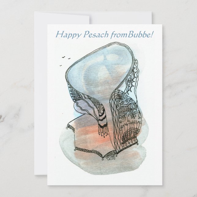 Happy Pesach From Bubbe Passover Flat  Holiday Card (Front)