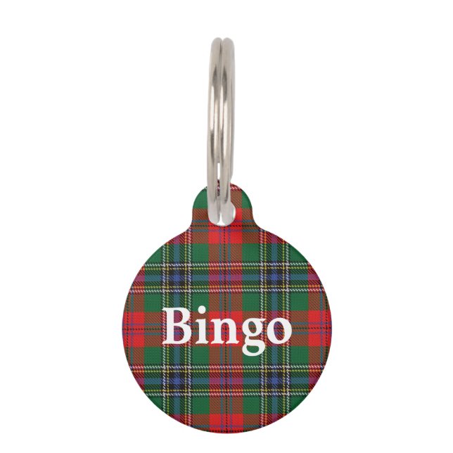 Happy Pet Clan MacLean Tartan Plaid Pet Tag (Front)