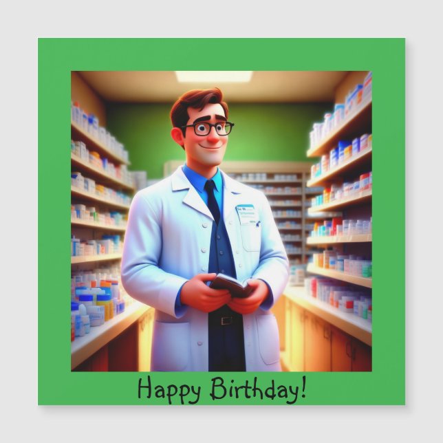 Happy Pharmacist Magnetic Card (Front)