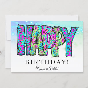 * HAPPY PHOTO NAME Birthday Card Event Personalise
