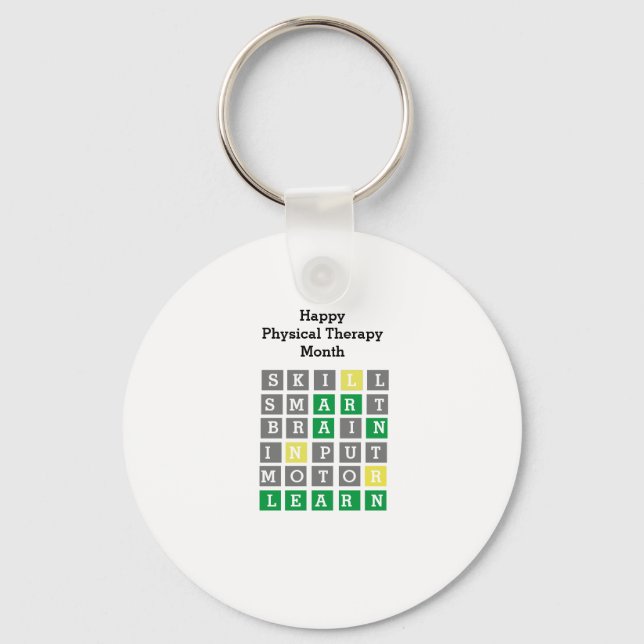 Happy Physical Therapy Month Custom Wordle  Key Ring (Front)