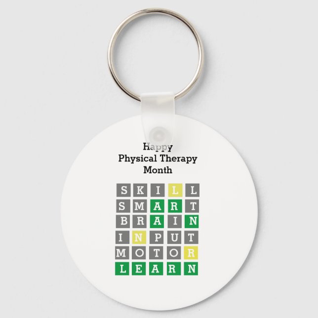 Happy Physical Therapy Month Custom Wordle Key Ring (Front)