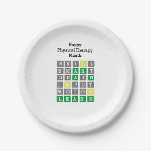 Happy Physical Therapy Month Custom Wordle Paper Plate