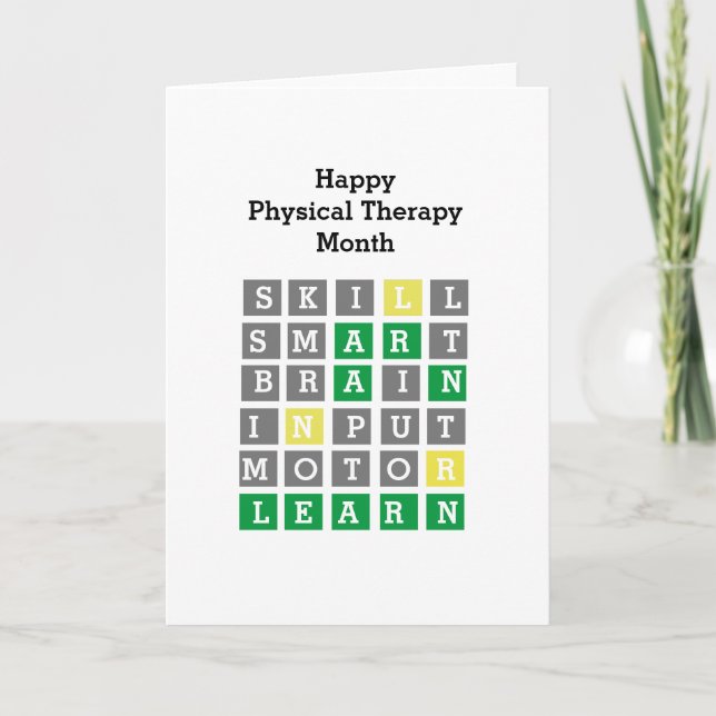 Happy Physical Therapy Month Custom Wordle Thank You Card (Front)
