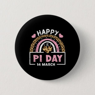 Happy Pi Day 2024 Rainbow Math Lover Teacher Leopa 6 Cm Round Badge