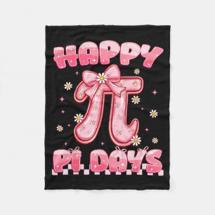 Happy Pi Day 3.14 Be Irrational Coquette Bow Math Fleece Blanket
