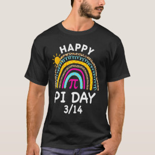 Happy Pi Day 3 14 Funny Pi Day Boho Rainbow Graphi T-Shirt