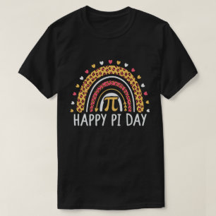 Happy Pi Day 3.14 Leopard Rainbow Math Teacher T-Shirt