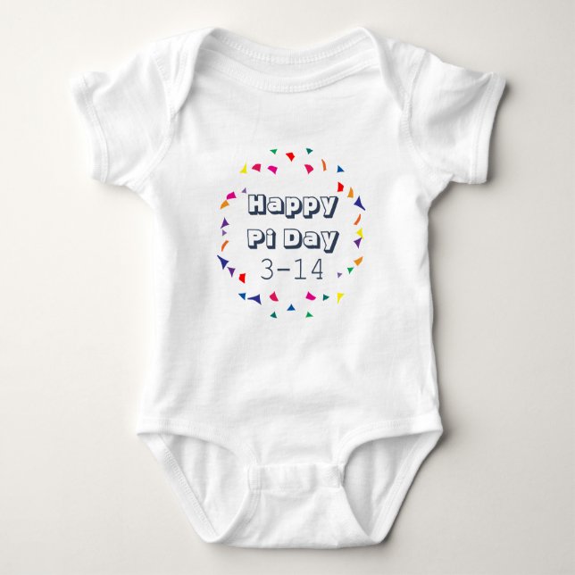 Happy Pi Day 3-14 March 14th Math Theme Baby Bodysuit (Front)
