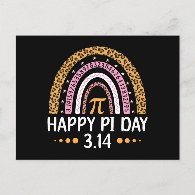 Happy Pi Day 3.14 Rainbow Postcard (Front)
