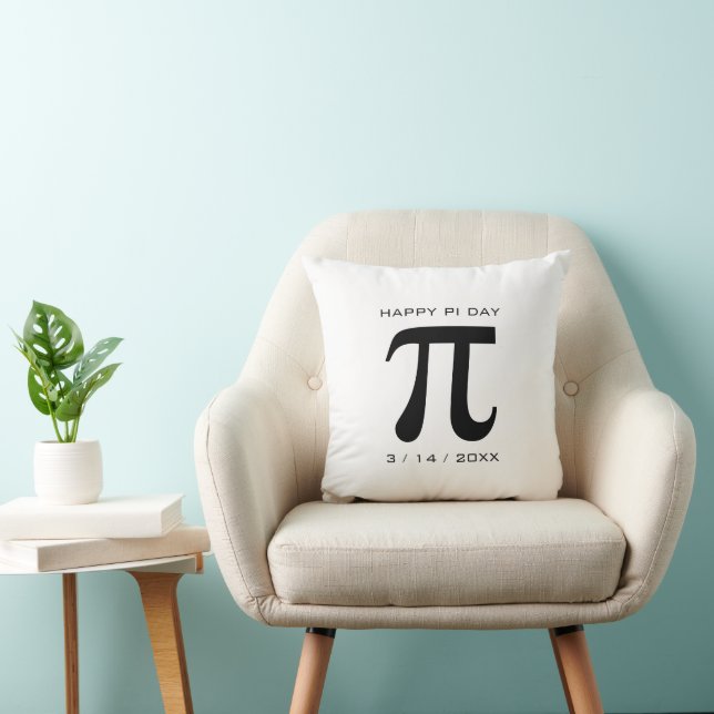 Happy Pi Day Black and White Cushion (Chair)