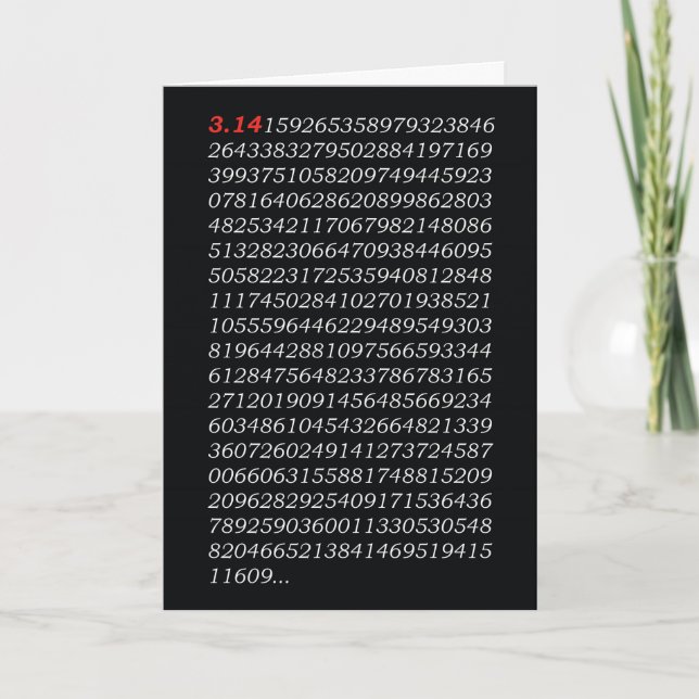Happy Pi Day Black Red 3.14 Card (Front)