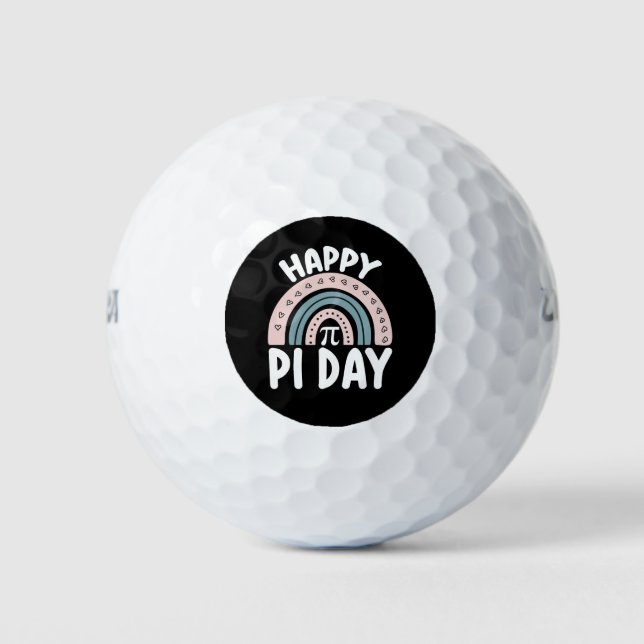 Happy Pi Day Boho Rainbow Math Mathematic Golf Balls (Front)