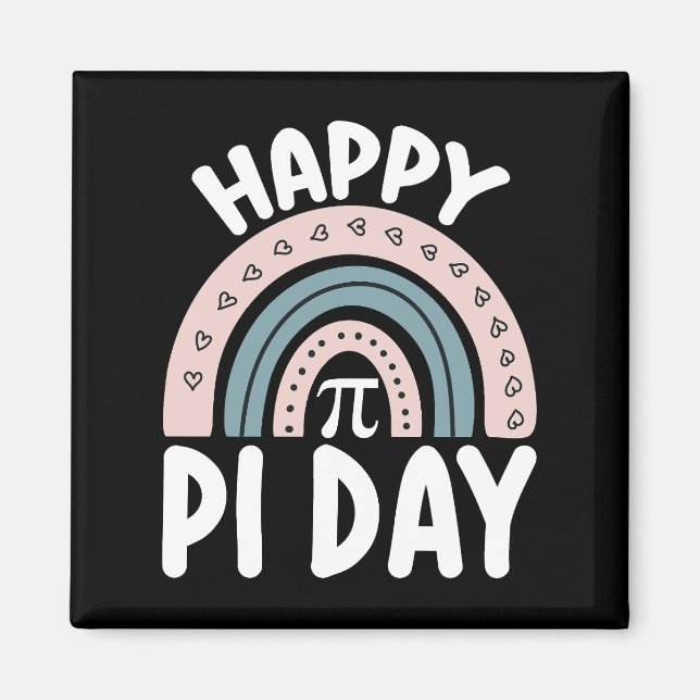 Happy Pi Day Boho Rainbow Math Mathematic Magnet (Front)