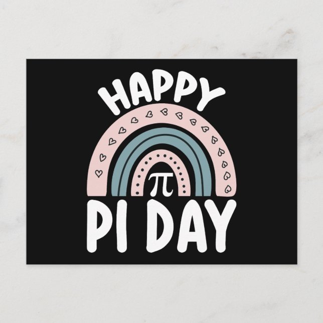 Happy Pi Day Boho Rainbow Math Mathematic Postcard (Front)