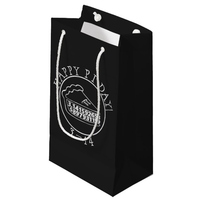 Happy Pi day chalkboard pie gift bag (Front Angled)