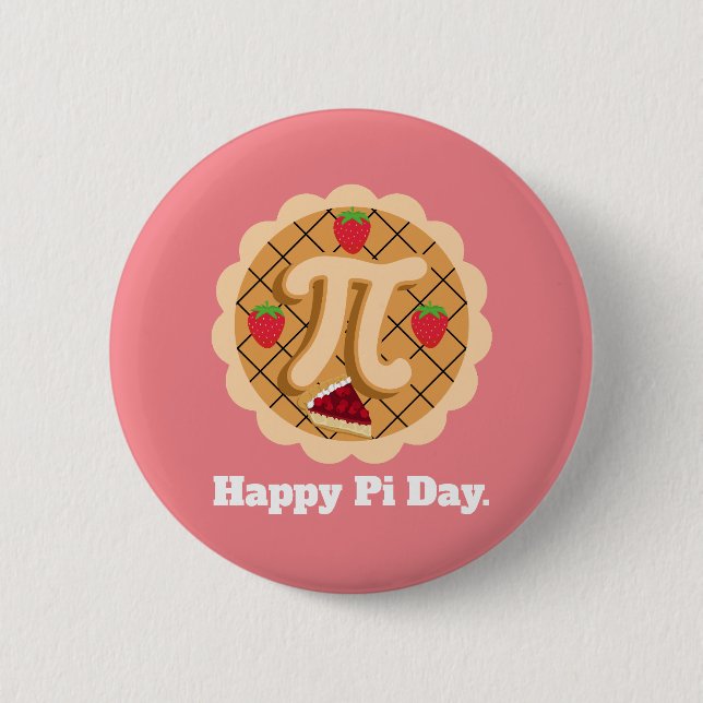 Happy Pi Day Cherry Pie Cute 3.14  6 Cm Round Badge (Front)