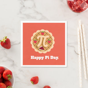 Happy Pi Day Cherry Pie Cute 3.14  Napkin
