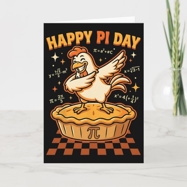 Happy Pi Day Chicken Pot Pi Day Pie Math Lover Gee Card (Front)