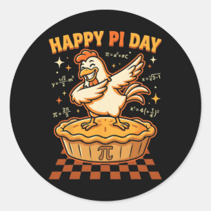 Happy Pi Day Chicken Pot Pi Day Pie Math Lover Gee Classic Round Sticker