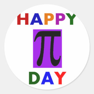 HAPPY PI DAY CLASSIC ROUND STICKER