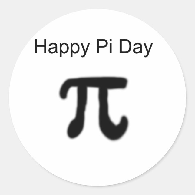 Happy Pi Day Classic Round Sticker (Front)