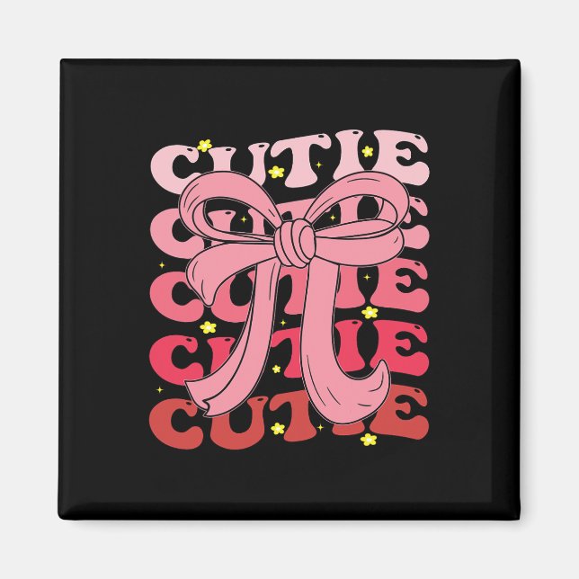 Happy Pi Day Coquette Bow Funny Math Teacher For W Magnet (Front)