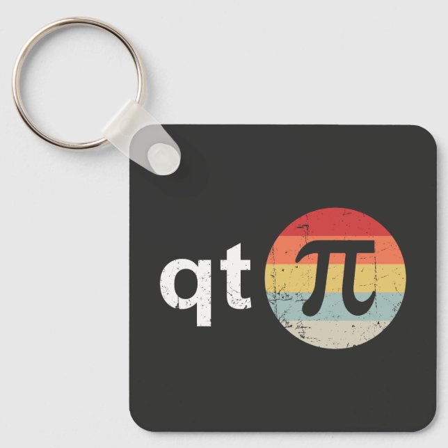 Happy Pi Day Cutie Pi Key Ring (Front)