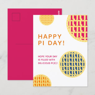 "Happy Pi Day!" Delicious Pi(e) Pink Pi Day Post Postcard