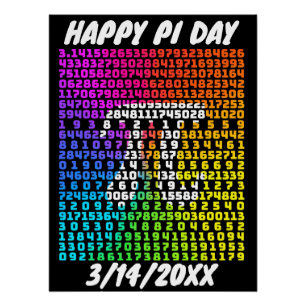 Happy Pi Day Funny School Math Letter Art Poster