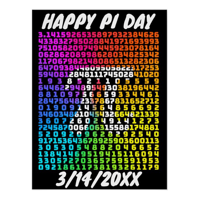 Happy Pi Day Funny School Math Letter Art Poster (Front)