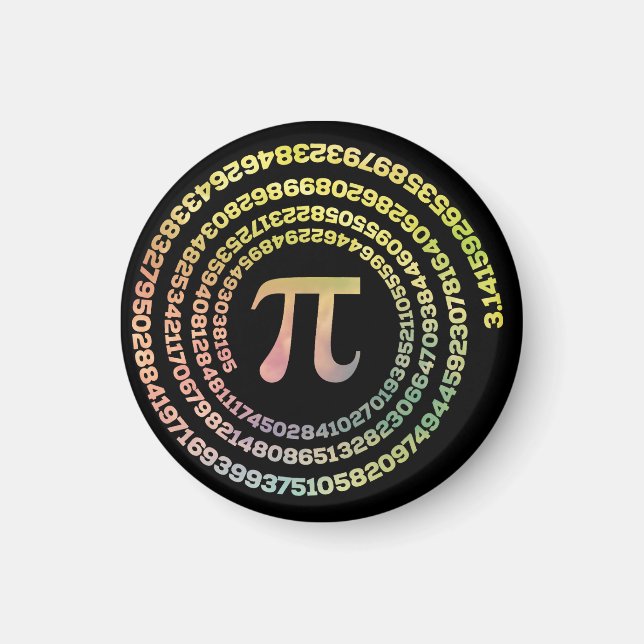 Happy Pi Day Funny School Math Spiral Text Magnet (Front)