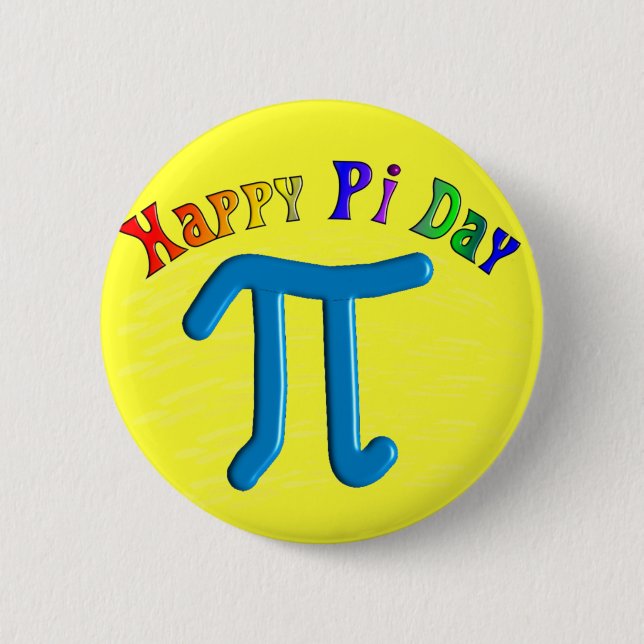 Happy Pi Day Gifts, Unique Embossed Design 6 Cm Round Badge (Front)