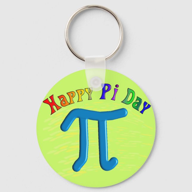 Happy Pi Day Gifts, Unique Embossed Design Key Ring (Front)
