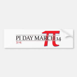 Happy Pi Day March 14 Bumper Sticker