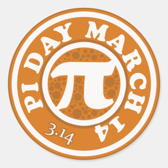 Happy Pi Day March 14 Classic Round Sticker (Front)