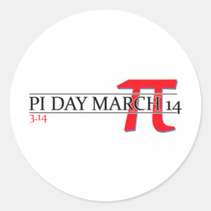 Happy Pi Day March 14 Classic Round Sticker