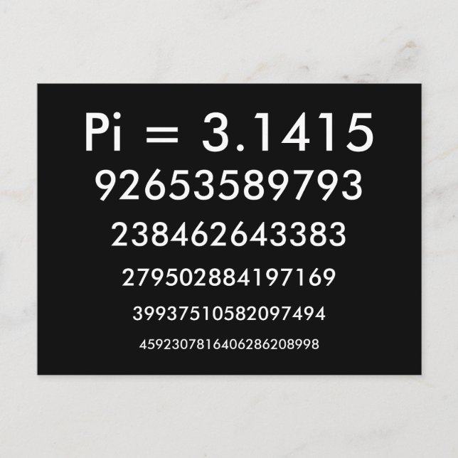 Happy Pi Day - Math / Numbers Postcard (Front)
