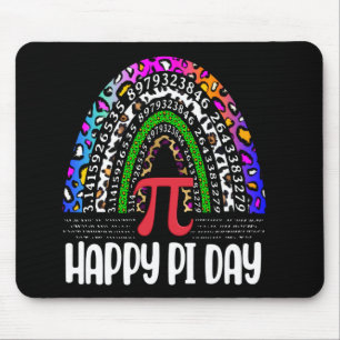 Happy Pi Day Mathematic Leopard Rainbow, Math Nerd Mouse Pad