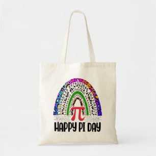 Happy Pi Day Mathematic Leopard Rainbow Tote Bag