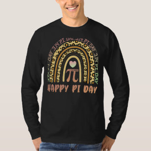 Happy Pi Day Mathematic Math Teacher Leopard Rain T-Shirt