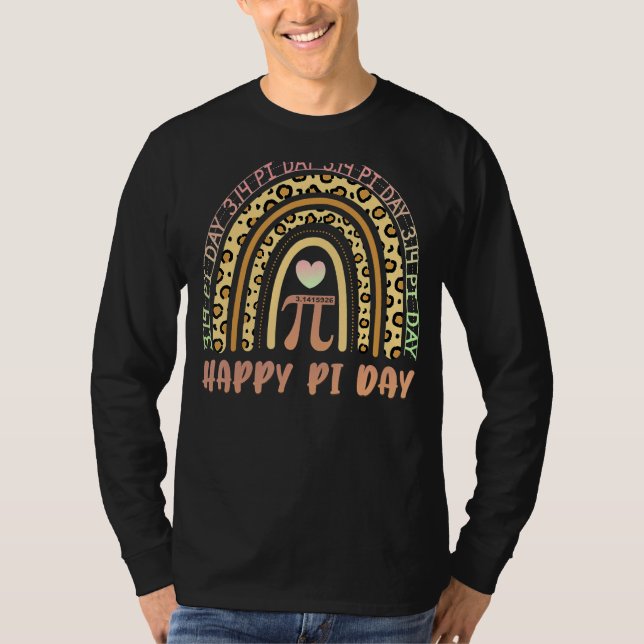 Happy Pi Day Mathematic Math Teacher  Leopard Rain T-Shirt (Front)