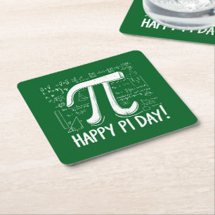 Happy Pi Day paper Coaster Geeky Math Table decor